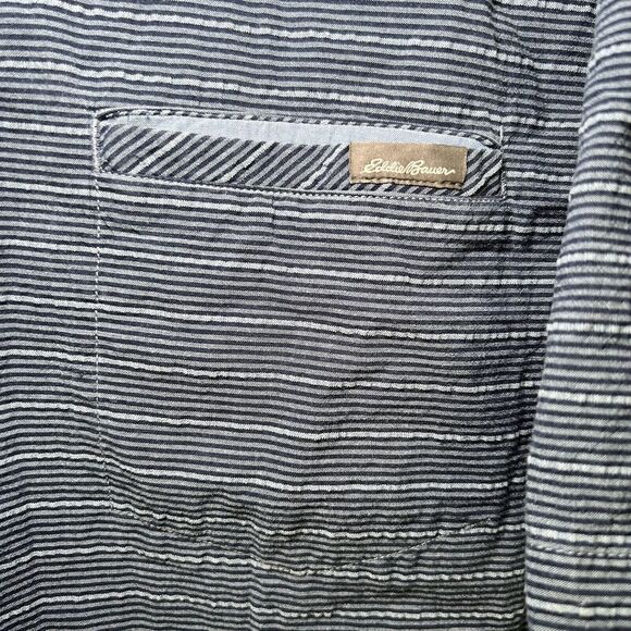 Eddie Bauer Classic Fit Short Sleeve Button Down Shirt Mens Size TXL XLT Blue - Picture 4 of 11